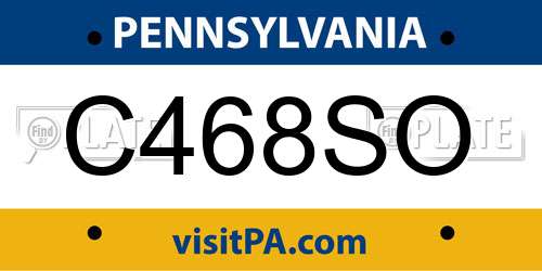 C468SO Pennsylvania License Plate