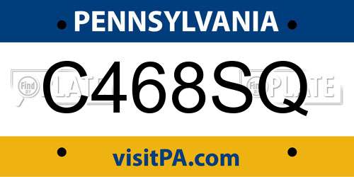 C468SQ Pennsylvania License Plate
