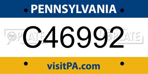 C46992 Pennsylvania License Plate