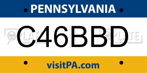 C46BBD Pennsylvania License Plate