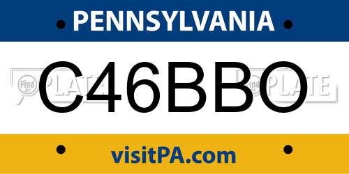 C46BBO Pennsylvania License Plate