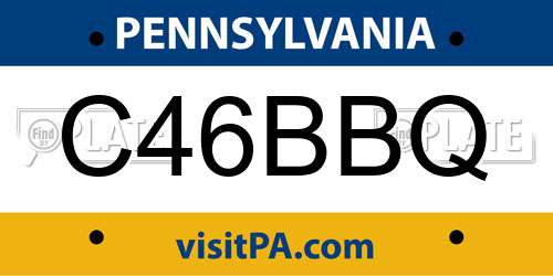 C46BBQ Pennsylvania License Plate