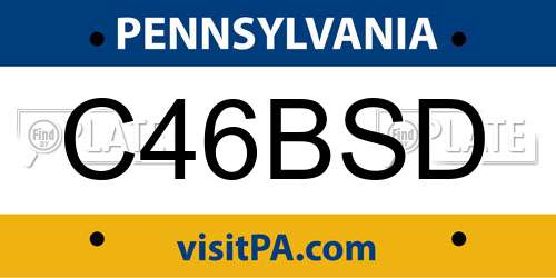C46BSD Pennsylvania License Plate