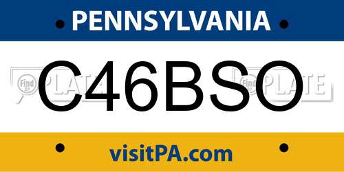 C46BSO Pennsylvania License Plate