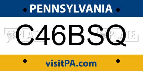 C46BSQ Pennsylvania License Plate
