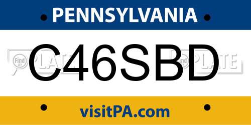 C46SBD Pennsylvania License Plate