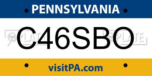 C46SBO Pennsylvania License Plate