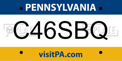 C46SBQ Pennsylvania License Plate