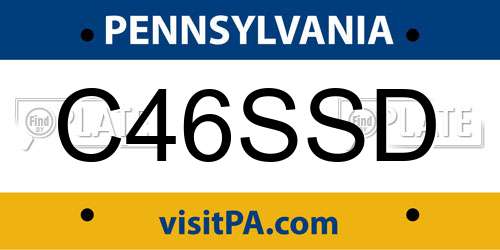 C46SSD Pennsylvania License Plate