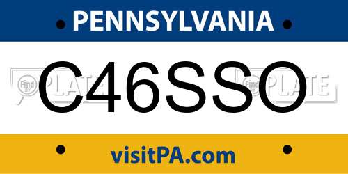 C46SSO Pennsylvania License Plate