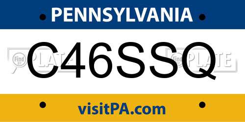 C46SSQ Pennsylvania License Plate
