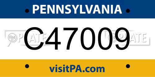 C47009 Pennsylvania License Plate