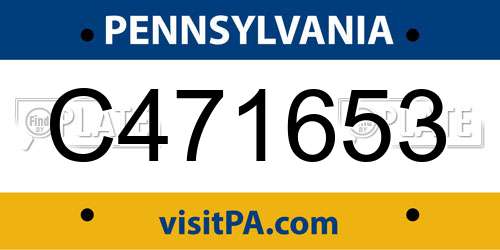 C471653 Pennsylvania License Plate