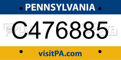 C476885 Pennsylvania License Plate