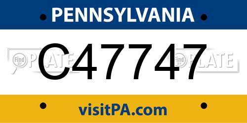 C47747 Pennsylvania License Plate