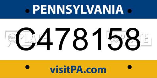 C478158 Pennsylvania License Plate