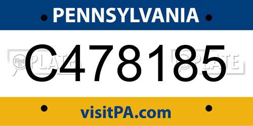 C478185 Pennsylvania License Plate