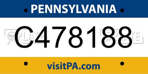 C478188 Pennsylvania License Plate