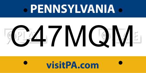 C47MQM Pennsylvania License Plate
