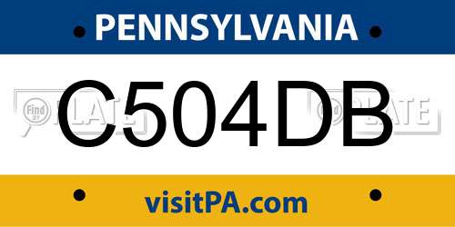 C504DB Pennsylvania License Plate