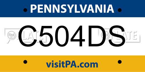 C504DS Pennsylvania License Plate