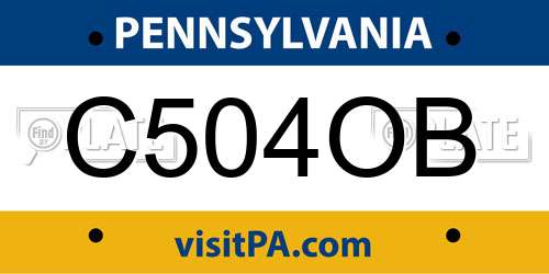 C504OB Pennsylvania License Plate