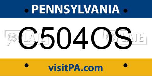 C504OS Pennsylvania License Plate