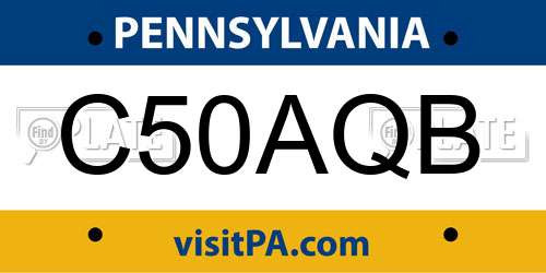 C50AQB Pennsylvania License Plate