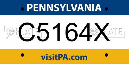 C5164X Pennsylvania License Plate