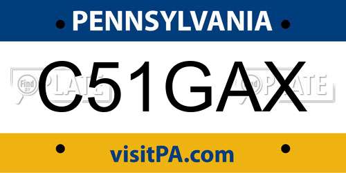 C51GAX Pennsylvania License Plate