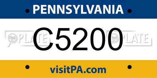 C5200 Pennsylvania License Plate