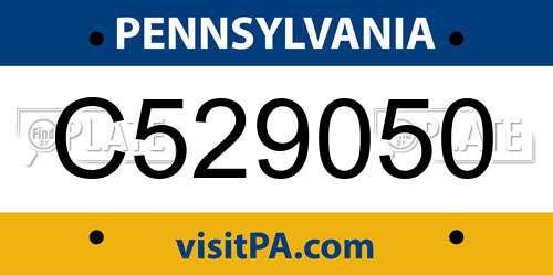 C529050 Pennsylvania License Plate