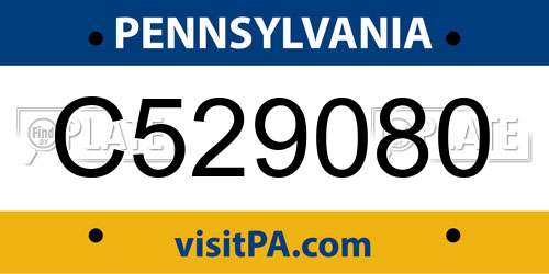 C529080 Pennsylvania License Plate