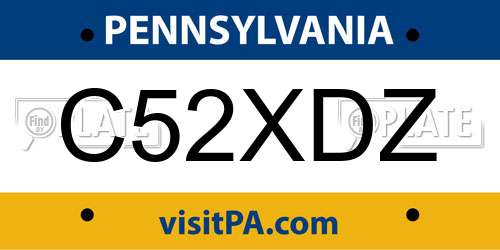 C52XDZ Pennsylvania License Plate