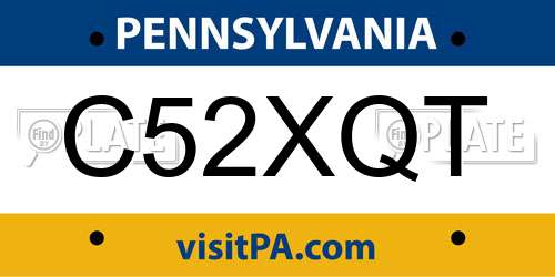 C52XQT Pennsylvania License Plate