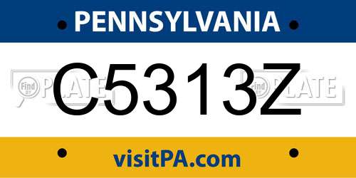 C5313Z Pennsylvania License Plate