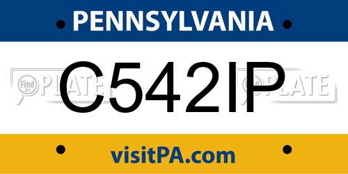 C542IP Pennsylvania License Plate