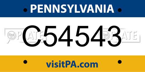 C54543 Pennsylvania License Plate