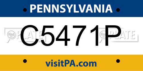 C5471P Pennsylvania License Plate