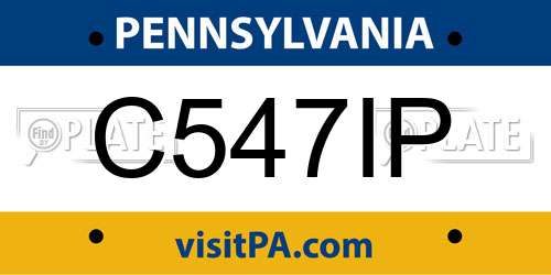 C547IP Pennsylvania License Plate
