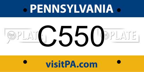 C550 Pennsylvania License Plate