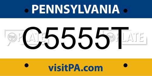 C5555T Pennsylvania License Plate
