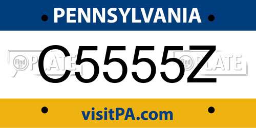 C5555Z Pennsylvania License Plate