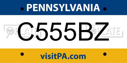 C555BZ Pennsylvania License Plate