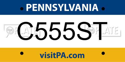C555ST Pennsylvania License Plate