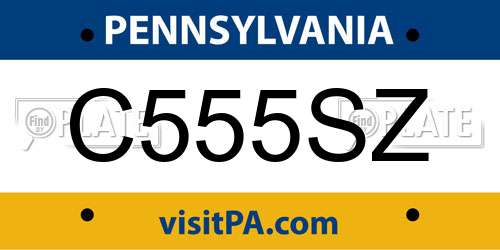 C555SZ Pennsylvania License Plate