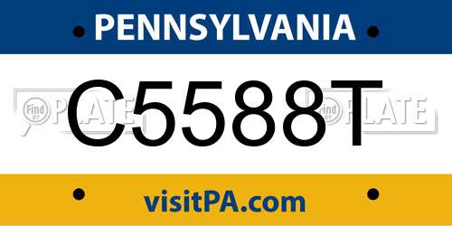 C5588T Pennsylvania License Plate