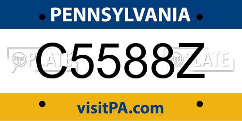 C5588Z Pennsylvania License Plate