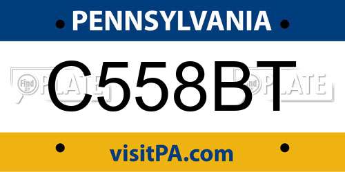C558BT Pennsylvania License Plate