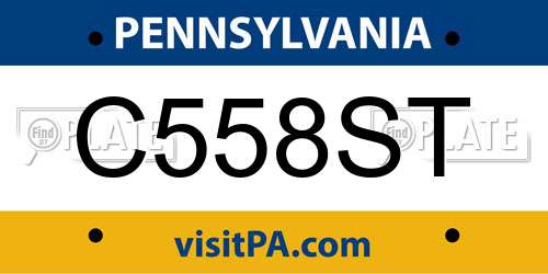 C558ST Pennsylvania License Plate